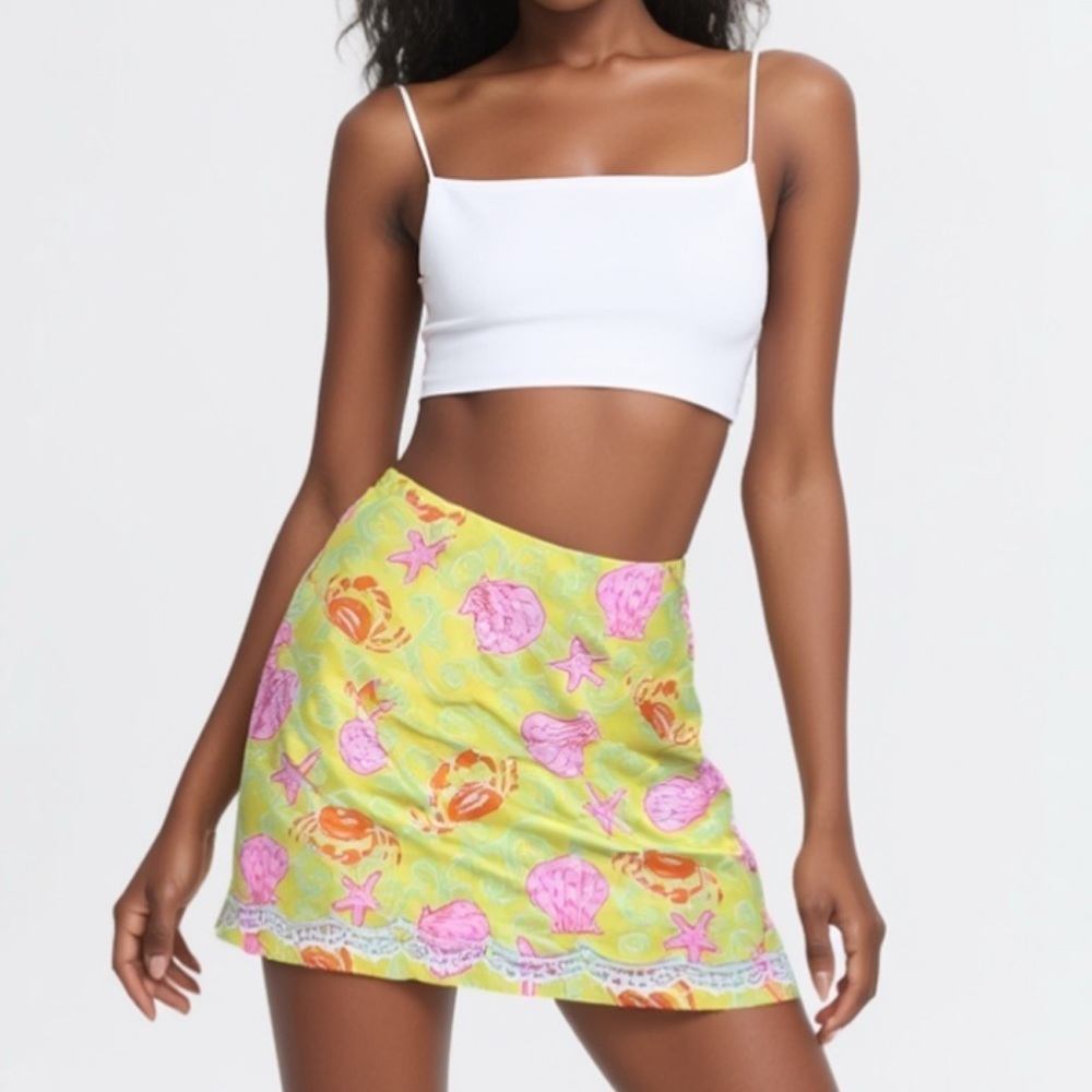 Lilly Pulitzer Womens Vintage Crab Starfish Seashell Skirt Size 6